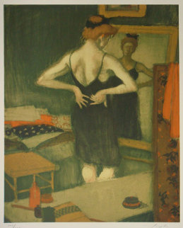 Woman in the Mirror 1989 Limited Edition Print - Malcolm Liepke Woman in the Mirror 1989 Limited Edition Print - Malcolm Liepke