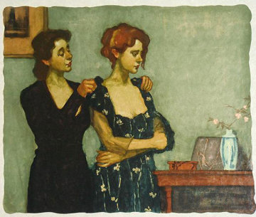 Helping with the Dress 1997 Limited Edition Print - Malcolm Liepke Helping with the Dress 1997 Limited Edition Print - Malcolm Liepke