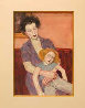 Mother and Doll Watercolor  2000 25x23 Original Painting by Malcolm Liepke - 1