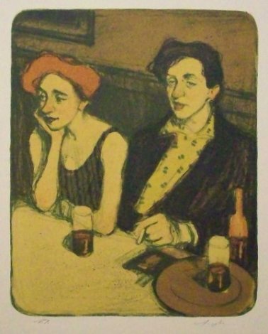 Couple in Cafe PP Limited Edition Print - Malcolm Liepke