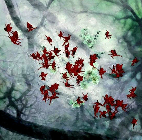 Peach Blossom Land   2013 59x59 Super Huge   by Shi Lifeng