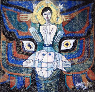 Pray 1987 50x48 Super Huge Original Painting by Jiang Li - 0 Pray 1987 50x48 Super Huge Original Painting by Jiang Li - 0