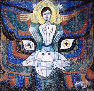 Pray 1987 50x48 Huge Original Painting - Jiang Li Pray 1987 50x48 Huge Original Painting - Jiang Li