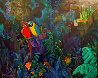 Jungle Scene 1989 51x62 Super Huge Original Painting by Gustav Likan - 0 Jungle Scene 1989 51x62 Super Huge Original Painting by Gustav Likan - 0