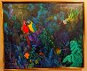 Jungle Scene 1989 51x62 Super Huge Original Painting by Gustav Likan - 1 Jungle Scene 1989 51x62 Super Huge Original Painting by Gustav Likan - 1