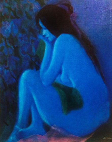 Blue Nude 40x34 by Gustav Likan