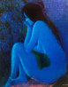 Blue Nude 40x34 Huge Original Painting by Gustav Likan - 0