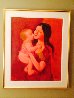 Mother and Child 40x34 - Huge Original Painting by Gustav Likan - 1