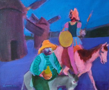 Don Quixote 1980 27x31 Original Painting - Gustav Likan Don Quixote 1980 27x31 Original Painting - Gustav Likan
