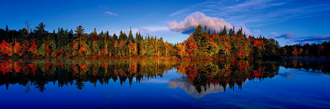 Fall Reflections 1.5M - Huge - Androscoggin River, New Hampshire Panorama by Peter Lik