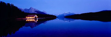 Maligne Dusk 1.5 Huge Recess Mount - Canada Panorama - Peter Lik