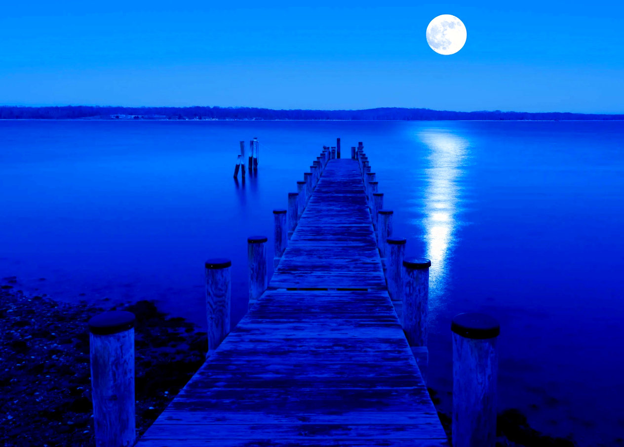 Moon Over Montauk Panarama Photograph 39x26 by Peter Lik