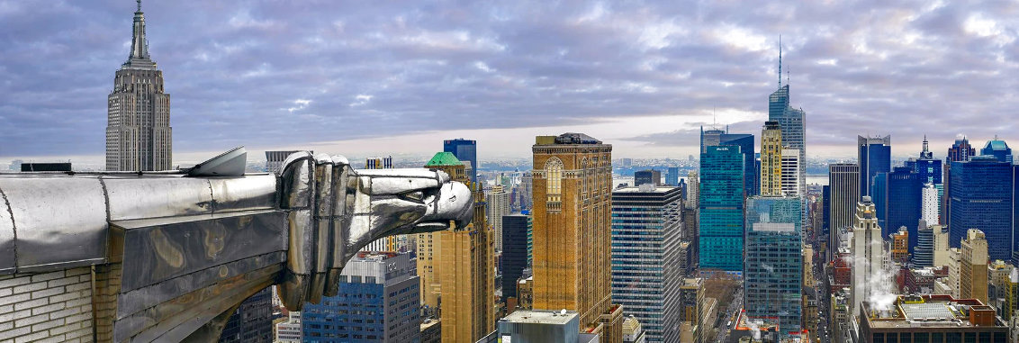 Eternal Eagle 1M -  Recess Mount - New York - NYC Panorama by Peter Lik