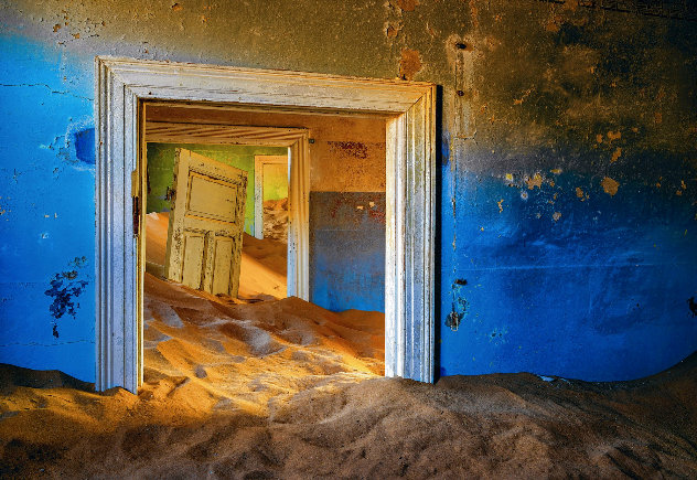 Echoes of Time 2M - Huge Mural Size - Cigar Leaf Frame - Namibia, Africa by Peter Lik