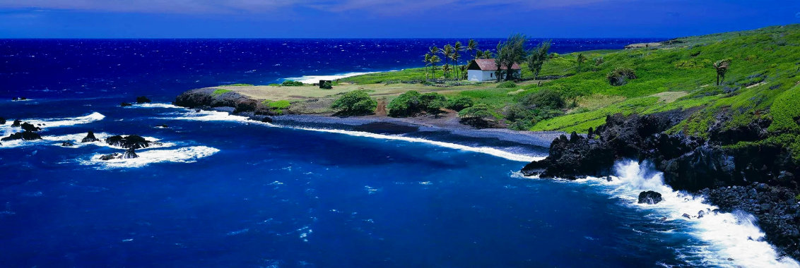 Ocean Temple 2M - Huge Mural Size - Maui, Hawaii Panorama by Peter Lik