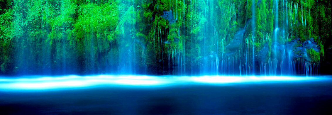 Tranquility 2M - Huge Mural Size - Mossbrae Falls, California Panorama by Peter Lik