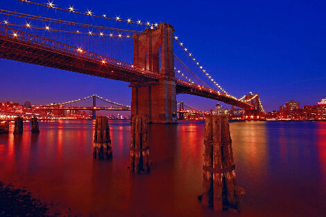 Echoes of Brooklyn 1M - Ash Wood Frame - New York NYC Panorama - Peter Lik