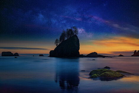 Island in the Sky 1.5M - Huge - Cigar Leaf Frame - La Push, Washington Panorama - Peter Lik