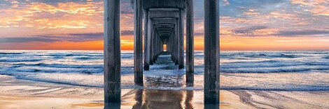 Coastal Dreams 2M - Ash Wood Frame - La Jolla, CA - Huge Mural Size Panorama - Peter Lik