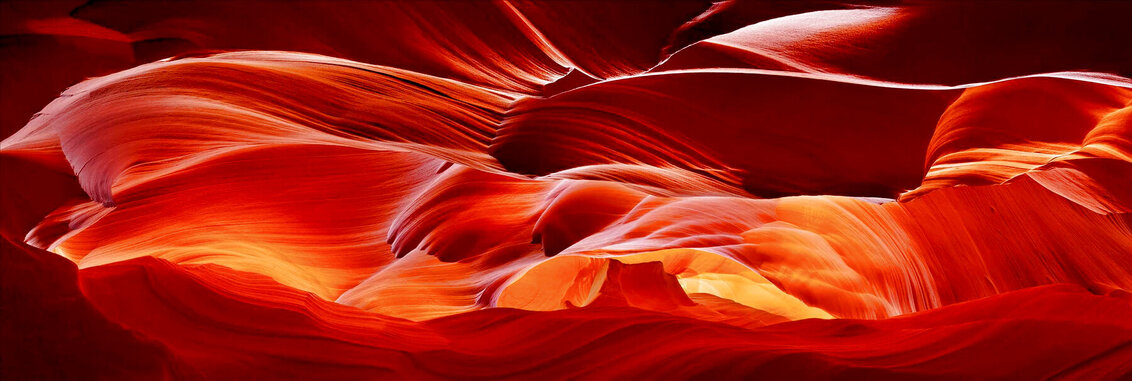 Crimson Tides 2.4M - Huge Mural Size - Recess Mount Antilope Canyon, Arizona Limited Edition Print by Peter Lik
