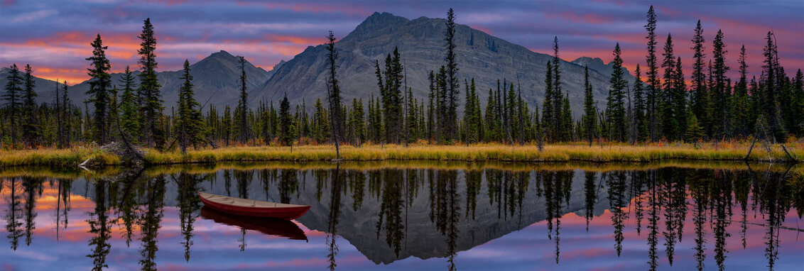 Secret Lagoon 2M - Huge Mural Size - Recess Mount - Abraham Lake, Canada Panorama by Peter Lik