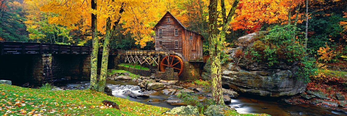 Babcock Mill 1M  - Babcock State Park, West Virginia Panorama by Peter Lik