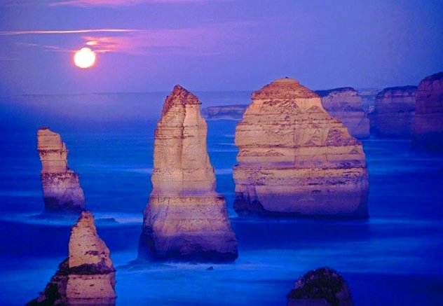 Moonglow 12 Apostles -  Marine National Park Victoria, Australia Panorama by Peter Lik