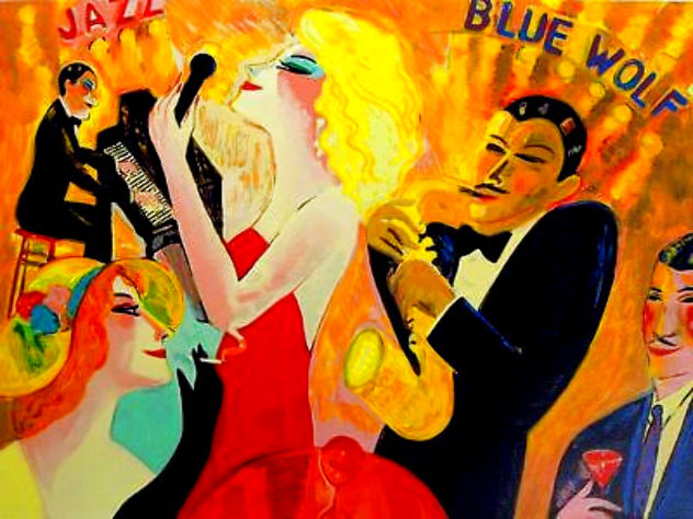 Hot Jazz At the Blue Wolf PP Limited Edition Print by Earl Linderman