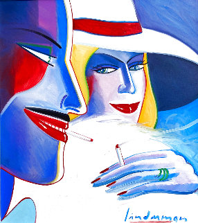 Snake Lady Lights Up Doktor Thrill 1981 32x30 Original Painting - Earl Linderman Snake Lady Lights Up Doktor Thrill 1981 32x30 Original Painting - Earl Linderman
