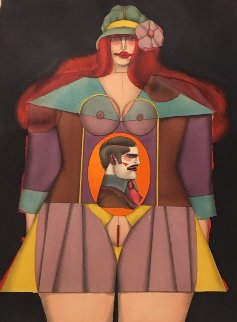 Femme Au Chapeau 1980’s Limited Edition Print - Richard Lindner Femme Au Chapeau 1980’s Limited Edition Print - Richard Lindner