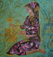 Girl in Violet 1989 Limited Edition Print by Zhou Ling - 2 Girl in Violet 1989 Limited Edition Print by Zhou Ling - 2