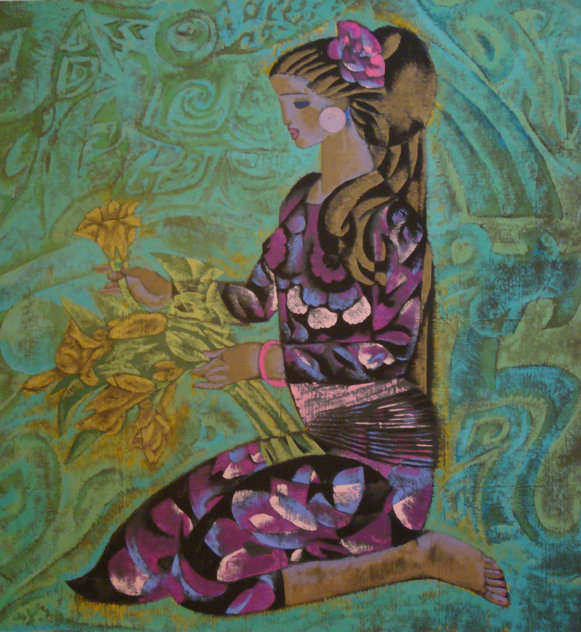 Girl in Violet 1989 Limited Edition Print by Zhou Ling