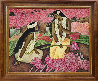 Lei Makers 41x49 - Huge - Koa Wood Frame - Hawaii Original Painting by Zhou Ling - 1