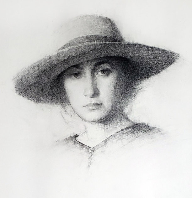 Summer Hat 2002 26x25 Works on Paper (not prints) by Jeremy Lipking