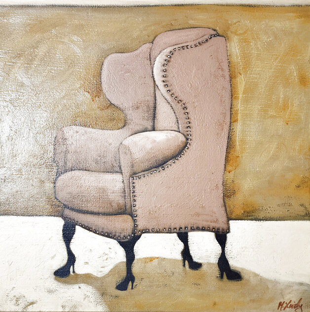 High Heel Chair 24x24 - Mixed Media on Board Original Painting by Matt Lively High Heel Chair 24x24 - Mixed Media on Board Original Painting by Matt Lively