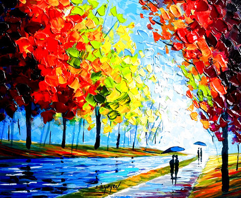 Spring Showers 2016 Embellished Serigraph on Board Limited Edition Print - Slava Ilyayev