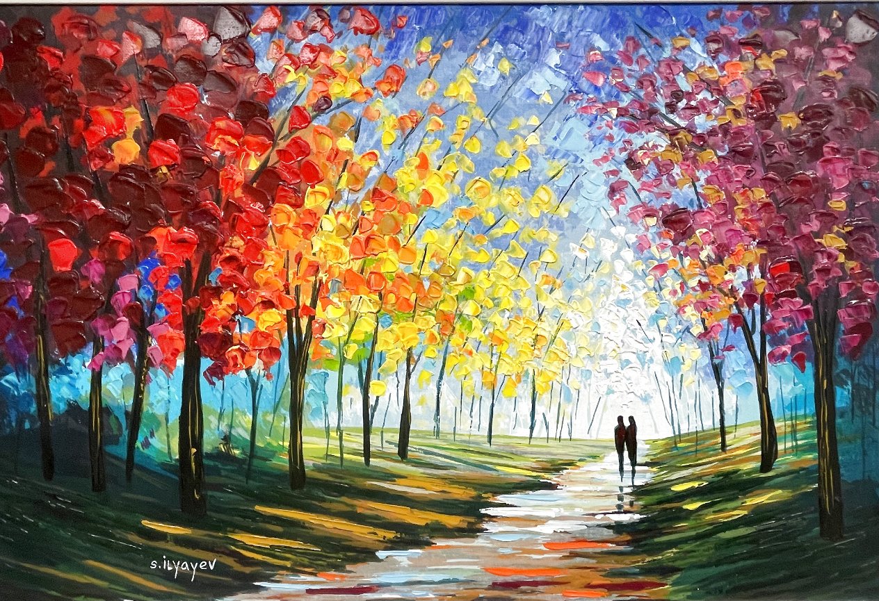 Romantic Stroll Limited Edition Embellished Serigraph On Canvas By ...