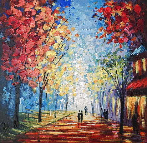 Afternoon Stroll 2012 Embellished Serigraph  on Board Limited Edition Print - Slava Ilyayev