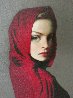 Lady in Red Dress 2003 52x40 - Huge Original Painting by Taras Loboda - 2