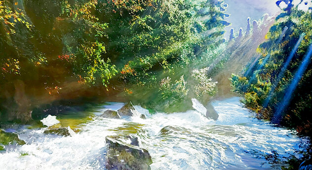 Untitled River Landscape 1999 47x76 - Huge Mural Size Original Painting by Taras Loboda Untitled River Landscape 1999 47x76 - Huge Mural Size Original Painting by Taras Loboda