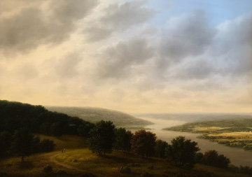 River 1979 40x48 Super Huge Original Painting - Thomas Locker River 1979 40x48 Super Huge Original Painting - Thomas Locker