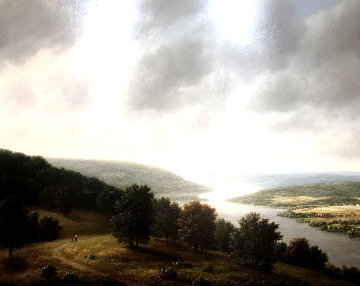 River 1979 42x50 Original Painting - Thomas Locker River 1979 42x50 Original Painting - Thomas Locker
