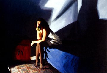De Puntillas 1997 35x47 Huge Original Painting - Ramon Lombarte