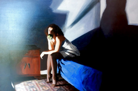 De Puntillas 1997 35x47 - Huge Original Painting - Ramon Lombarte