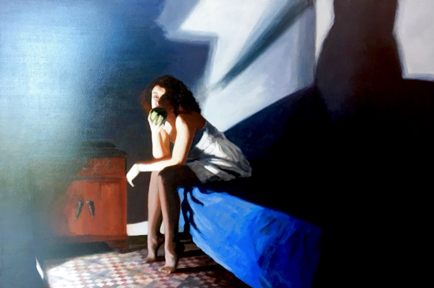 De Puntillas 1997 35x47 - Huge Original Painting by Ramon Lombarte