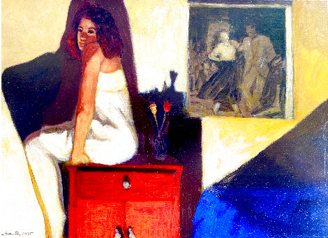 En La Pared Doiseneau 1995 16x21 Original Painting - Ramon Lombarte