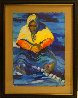 Fisherwoman Watercolor 1988 39x31 Watercolor by Ramon Lombarte - 1