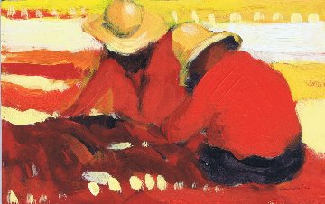 Fisherman Barcelona Port 1986 5x7 Original Painting - Ramon Lombarte Fisherman Barcelona Port 1986 5x7 Original Painting - Ramon Lombarte