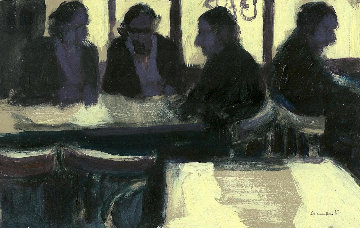 Barcelona Bar Sarria 1990 5x7 in Original Painting - Ramon Lombarte Barcelona Bar Sarria 1990 5x7 in Original Painting - Ramon Lombarte