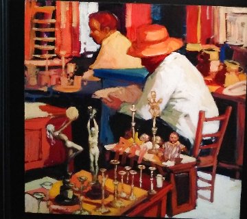 Encants Candels 1988 19x19 Original Painting - Ramon Lombarte Encants Candels 1988 19x19 Original Painting - Ramon Lombarte